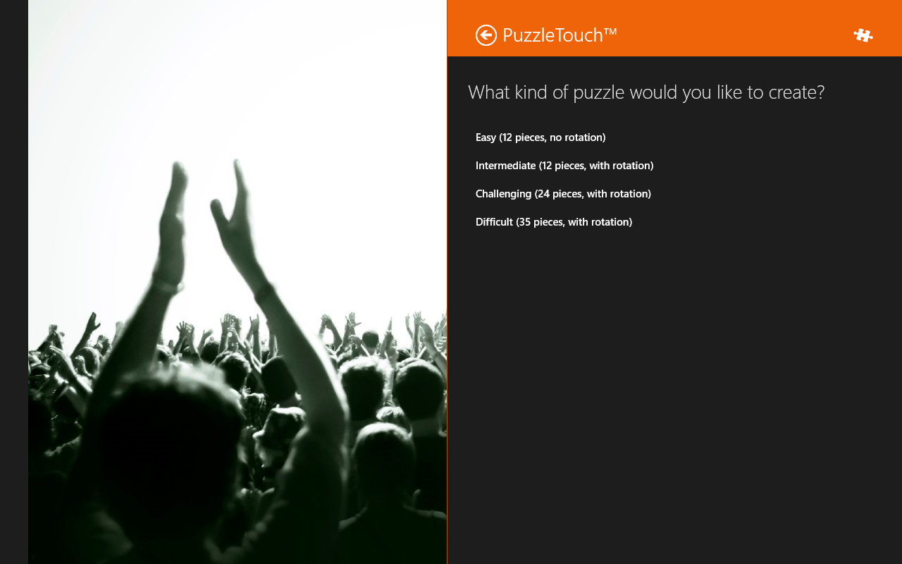 Windows 8 sharing - Puzzle Touch
