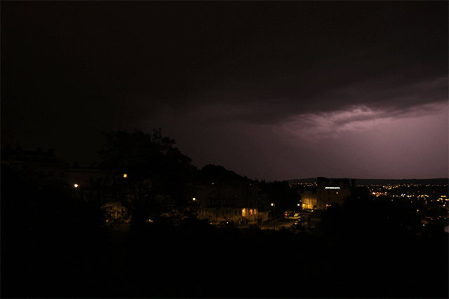 Thunderstorm as photographed from the Clifton Suspension Bridge